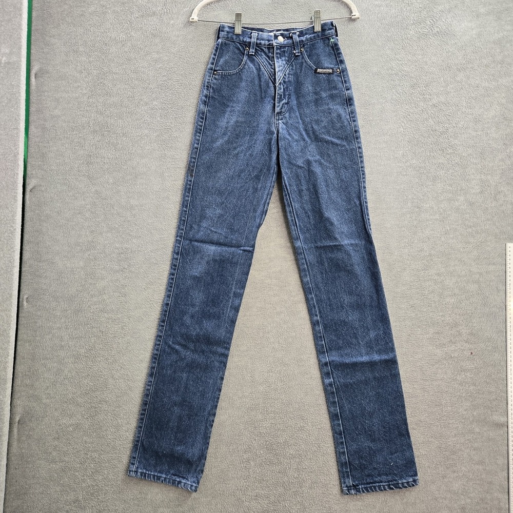 VINTAGE Roughrider Junior Jeans 00‎ Blue Denim Western Logo Cotton 90s